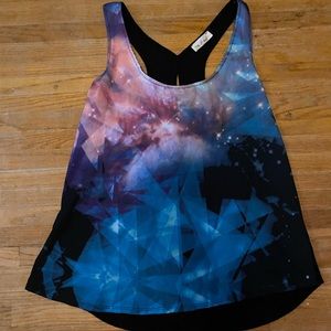 25th Street Galaxy Print Junior’s Tank Top